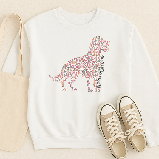 Bark & Bloom Crewneck: Bloodhound Mom