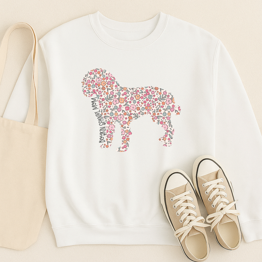 Bark & Bloom Crewneck: Boykin Spaniel Mom