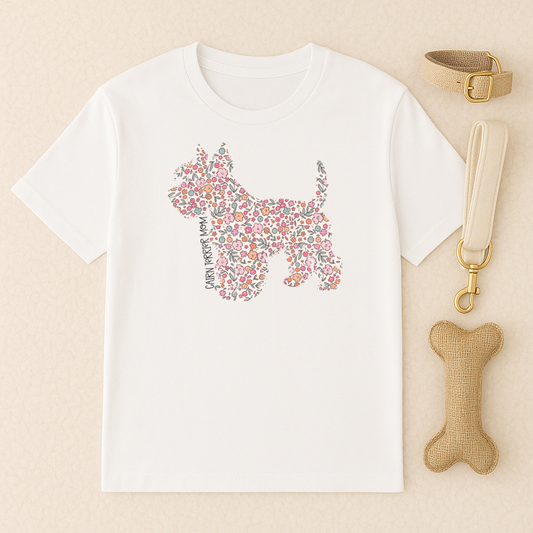 Bark & Bloom T-shirt: Cairn Terrier Mom
