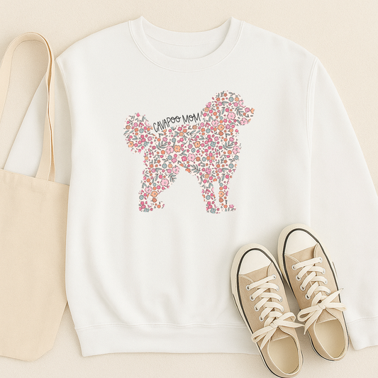 Bark & Bloom Crewneck: Cavapoo Mom