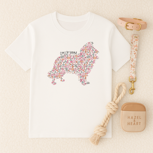 Bark & Bloom T-shirt: Collie Mom