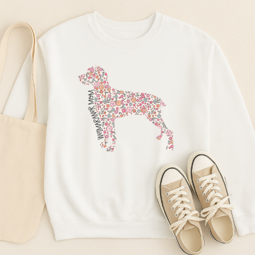 Bark & Bloom Crewneck: Weimaraner Mom
