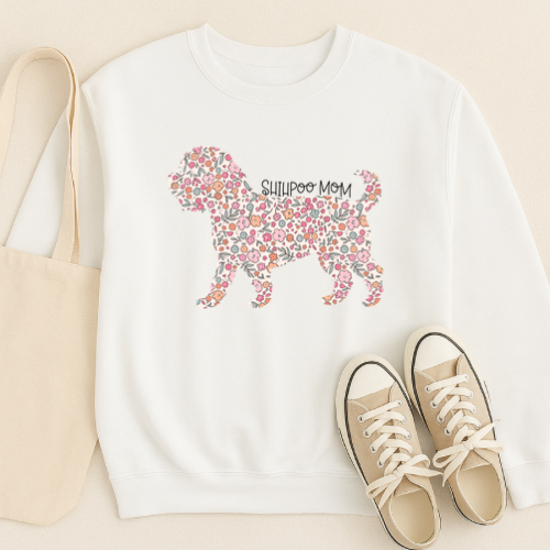Bark & Bloom Crewneck: Shihpoo Mom