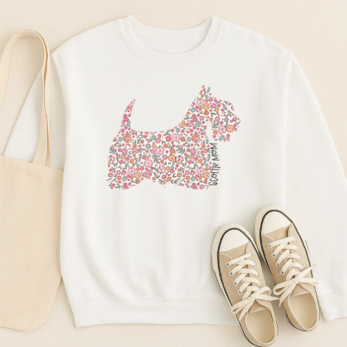 Bark & Bloom Crewneck: Scottie Mom