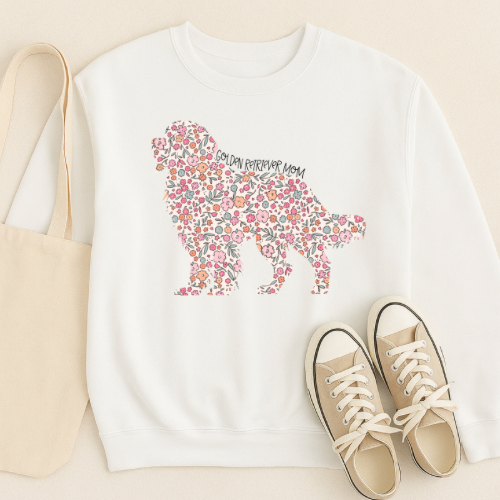 Bark & Bloom Crewneck: Golden Retriever Mom