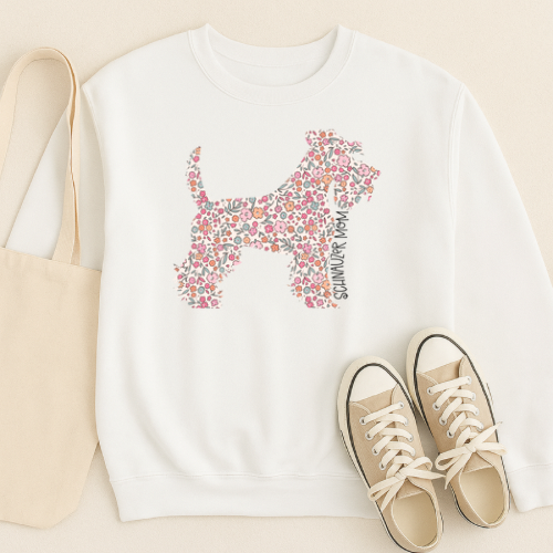 Bark & Bloom Crewneck: Schnauzer Mom
