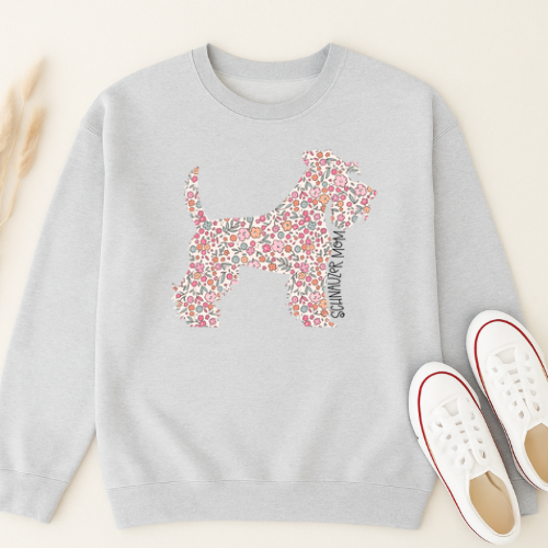 Bark & Bloom Crewneck: Schnauzer Mom