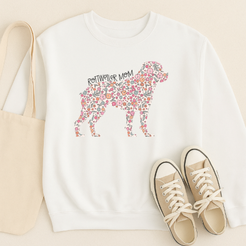 Bark & Bloom Crewneck: Rottweiler Mom