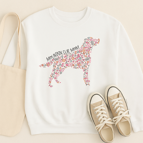 Bark & Bloom Crewneck: Mountain Cur Mom