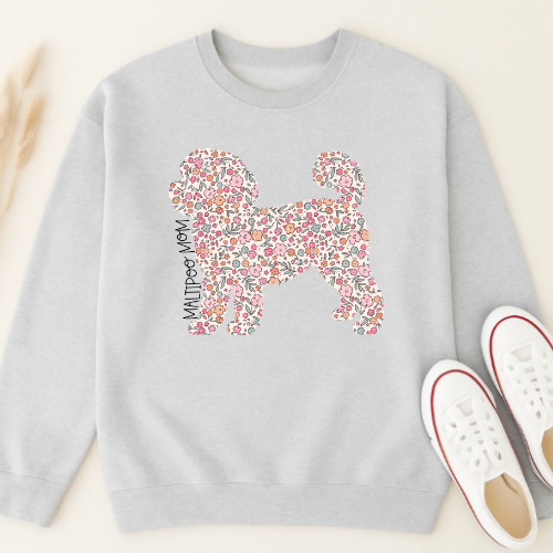 Bark & Bloom Crewneck: Maltipoo Mom