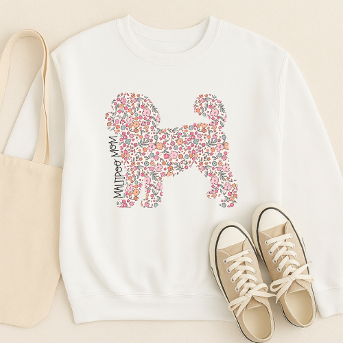 Bark & Bloom Crewneck: Maltipoo Mom