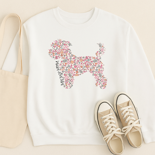 Bark & Bloom Crewneck: Maltese Mom