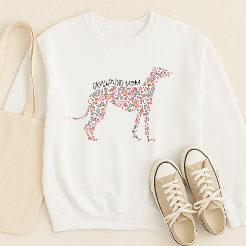 Bark & Bloom Crewneck: Greyhound Mom