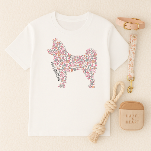 Bark & Bloom T-shirt: Keeshond Mom