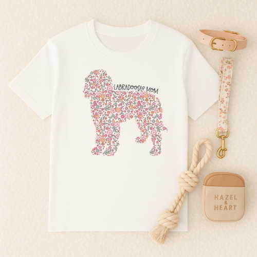 Bark & Bloom T-shirt: Labradoodle Mom