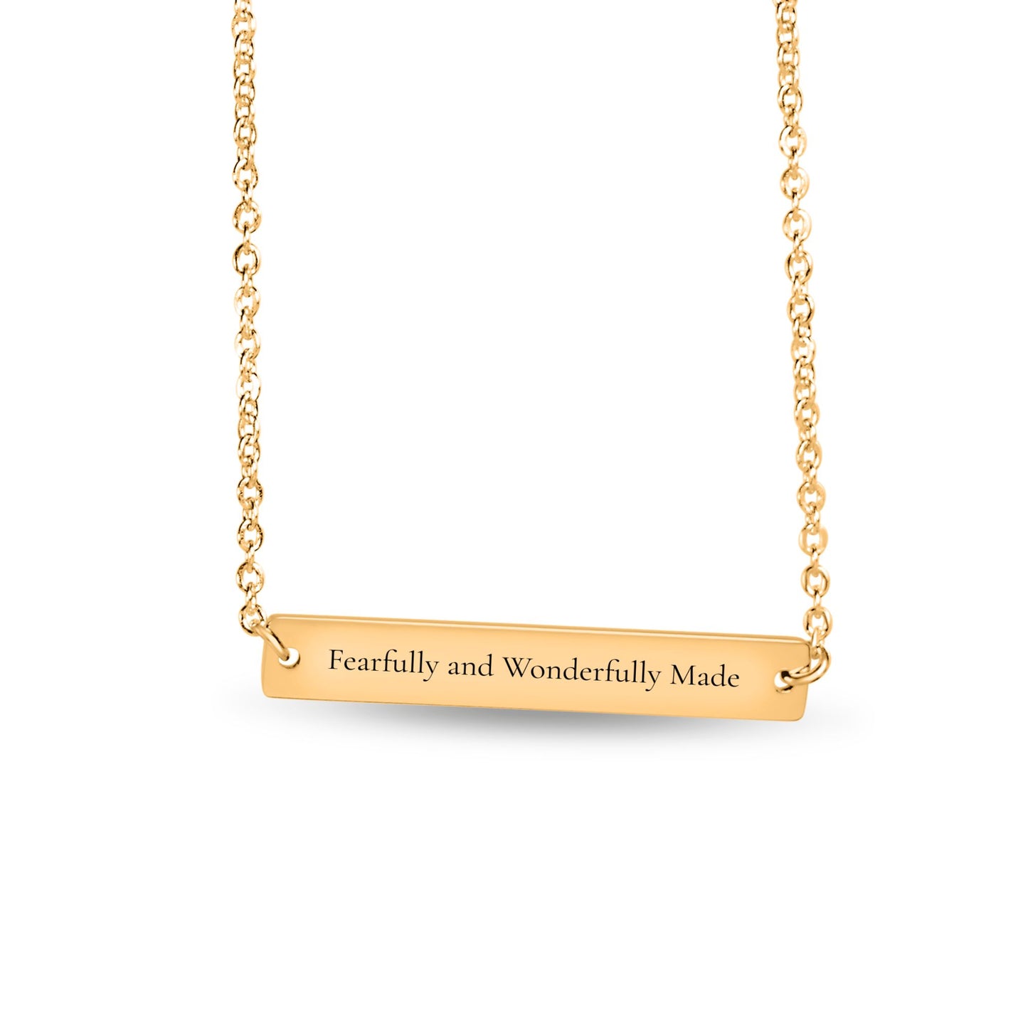 Wonderfully Made Bar Necklace — Psalm 139:14
