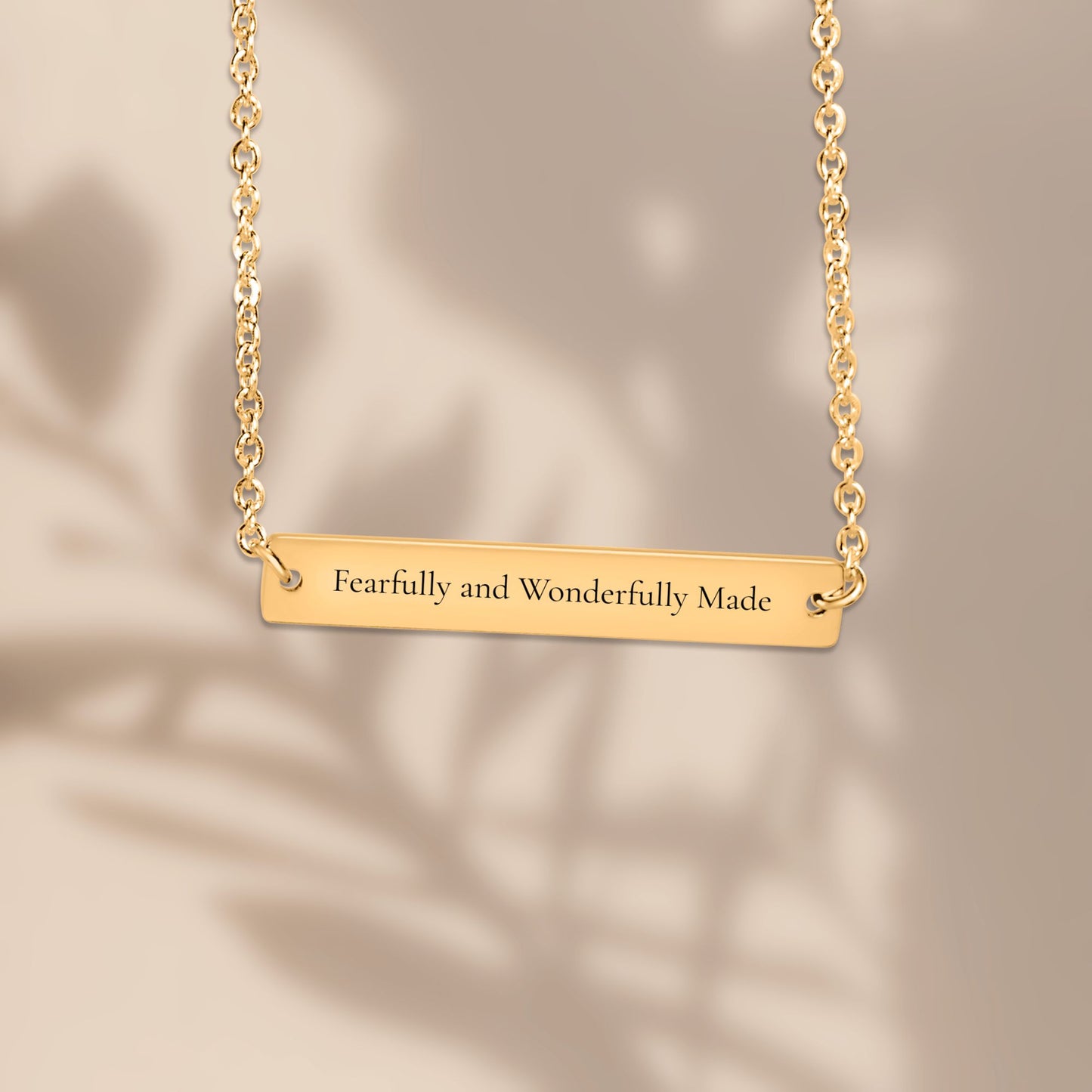 Wonderfully Made Bar Necklace — Psalm 139:14