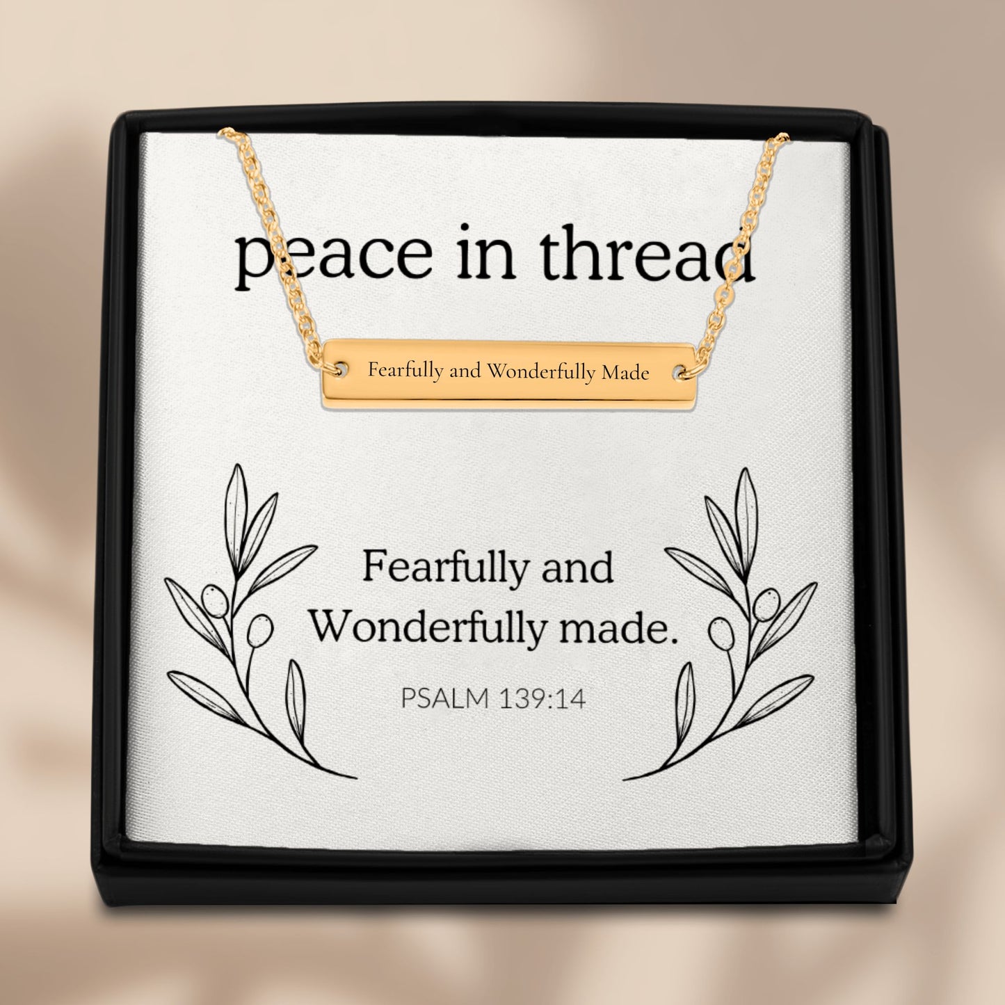 Wonderfully Made Bar Necklace — Psalm 139:14