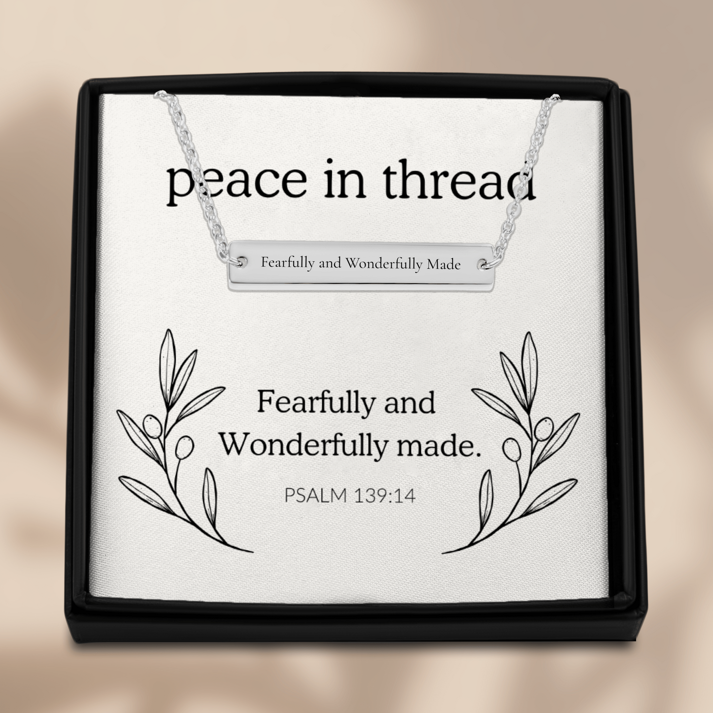 Wonderfully Made Bar Necklace — Psalm 139:14