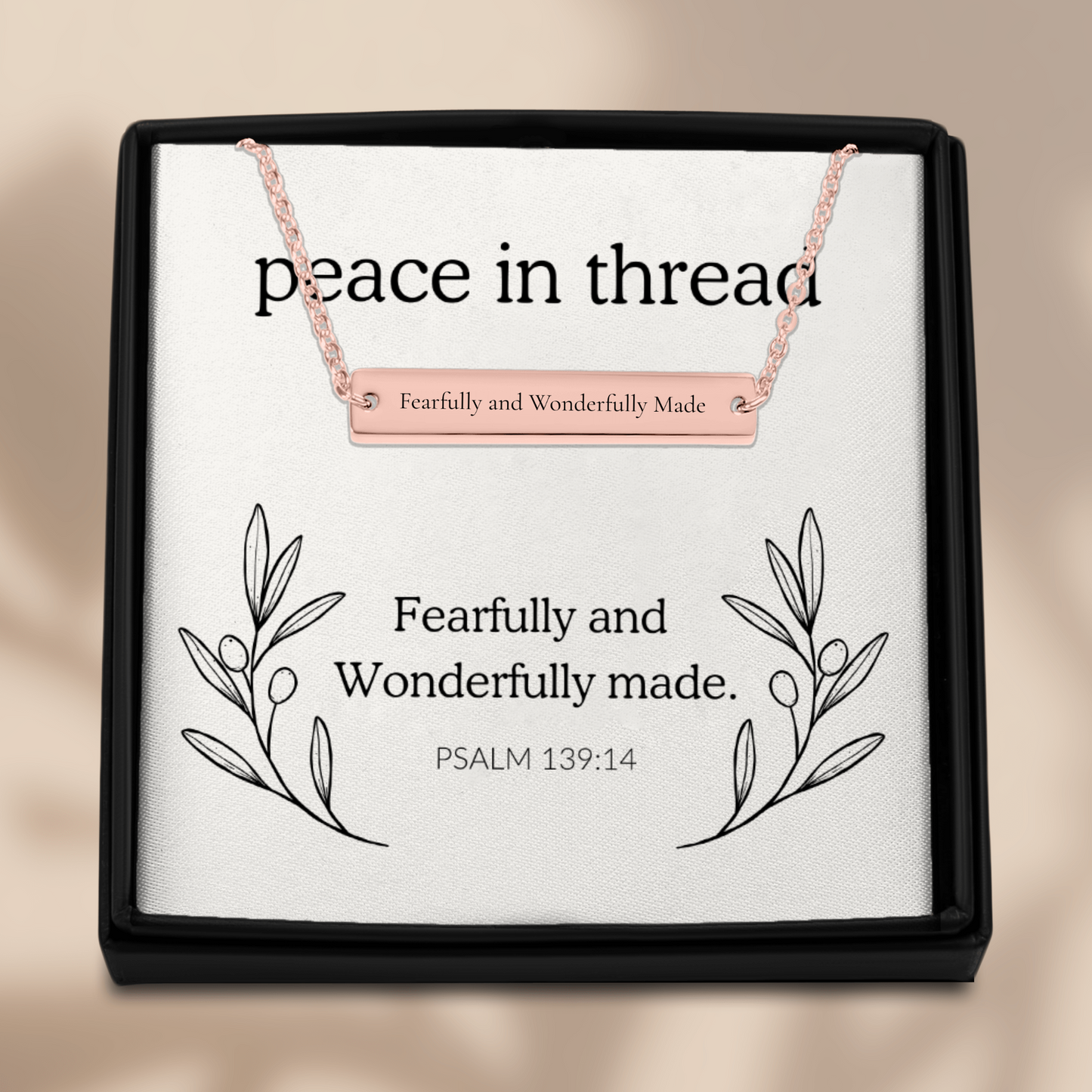 Wonderfully Made Bar Necklace — Psalm 139:14